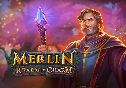 Ambiente místico do jogo Merlin Realm of Charm com elementos de fantasia